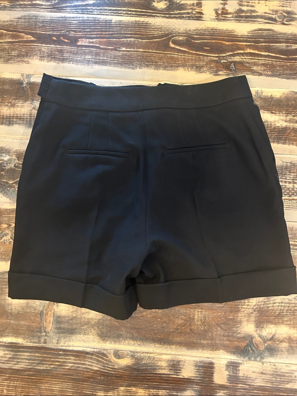 White House Black Market Black High-Waist Belted Dress Shorts - Picture 5 of 5